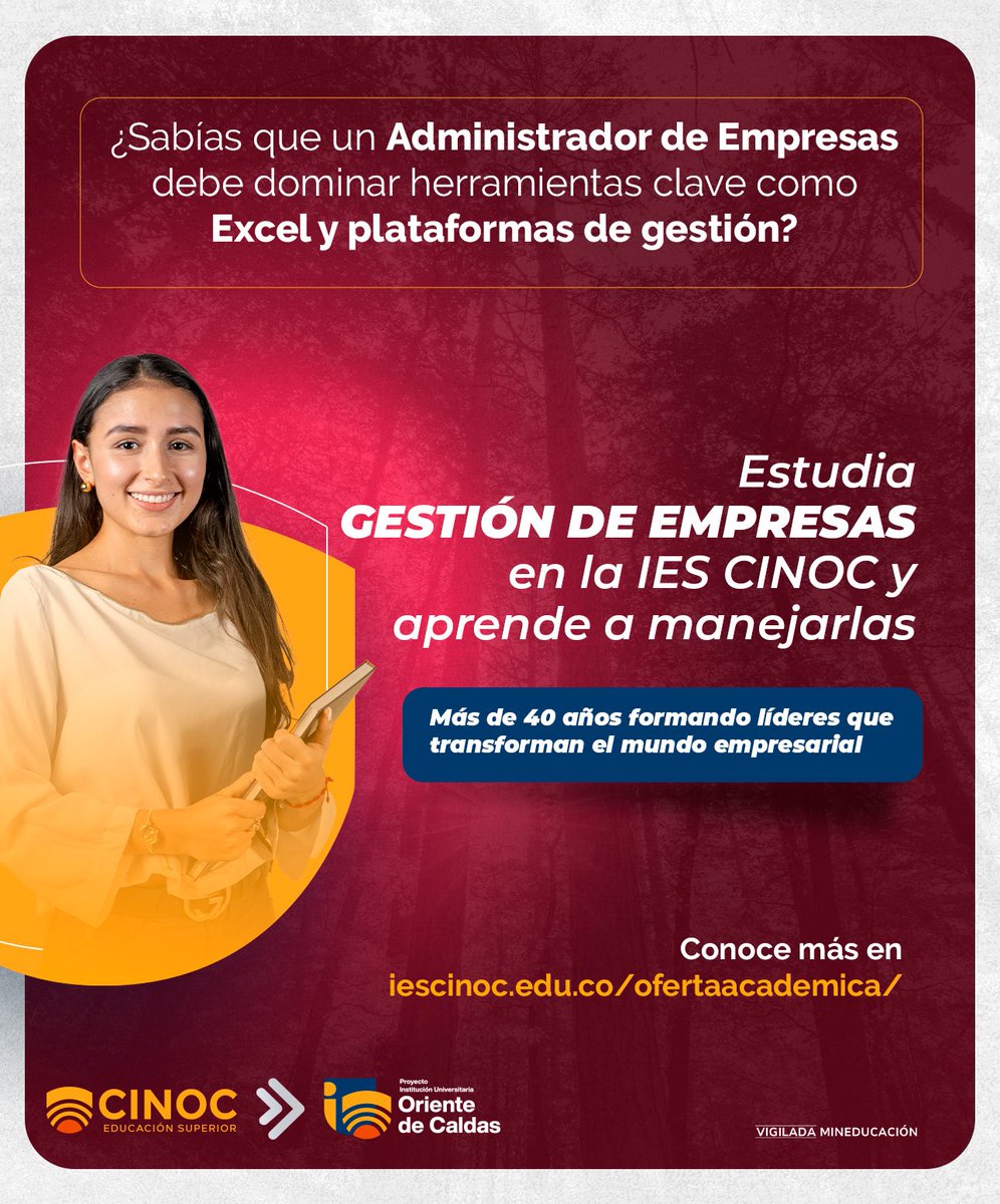 ¿Te apasiona la gestión y el liderazgo?

Al estudiar Procesos Empresariales en la #IESCINOC no sólo adquieres conocimientos teóricos, sino que también te sumerges en el uso de herramientas digitales esenciales para impulsar tu éxito.

Lee el artículo aquí: iescinoc.edu.co/herramientas-d…