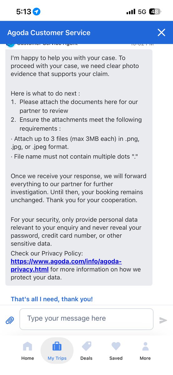 manasj_sarma's tweet photo. Hi @agoda,
Free Breakfast was mentioned on my booking but was not provided by the hotel. Now I’m trying to raise the issue with your cx support team but they’re asking me to upload bills. How can I submit bill for something that was not provided? What kind of nonsense is this? https://t.co/kWYsAvEbSl