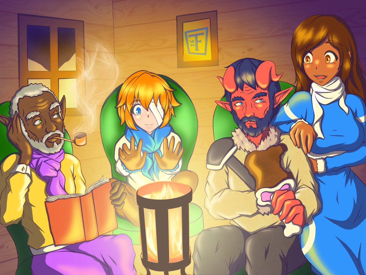 Finally finished this winter themed #digitalart with my characters! #artmoots