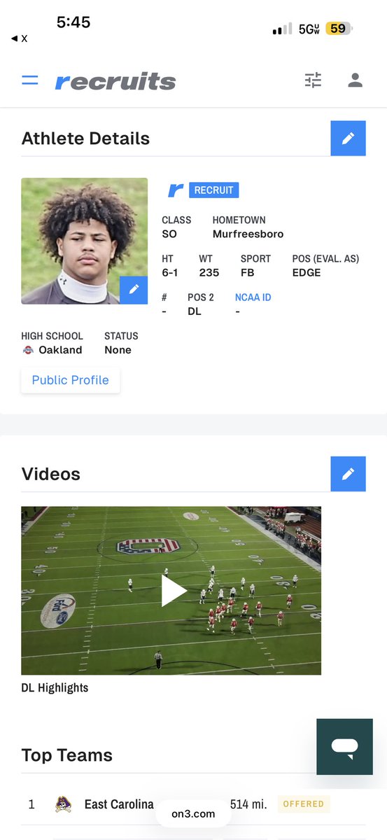 Blessed to receive a <a href="/On3/">On3</a> account!!🙏🏽<a href="/WillVapreps/">Will Vapreps Garlick</a> <a href="/Rivals/">Rivals</a> <a href="/RivalsHS/">Rivals High School</a> <a href="/OHSPatsFootball/">OHSPatsFootball</a> <a href="/CoachCreasy_OHS/">Kevin Creasy</a> <a href="/CoachEady_T/">Tyler Eady</a>