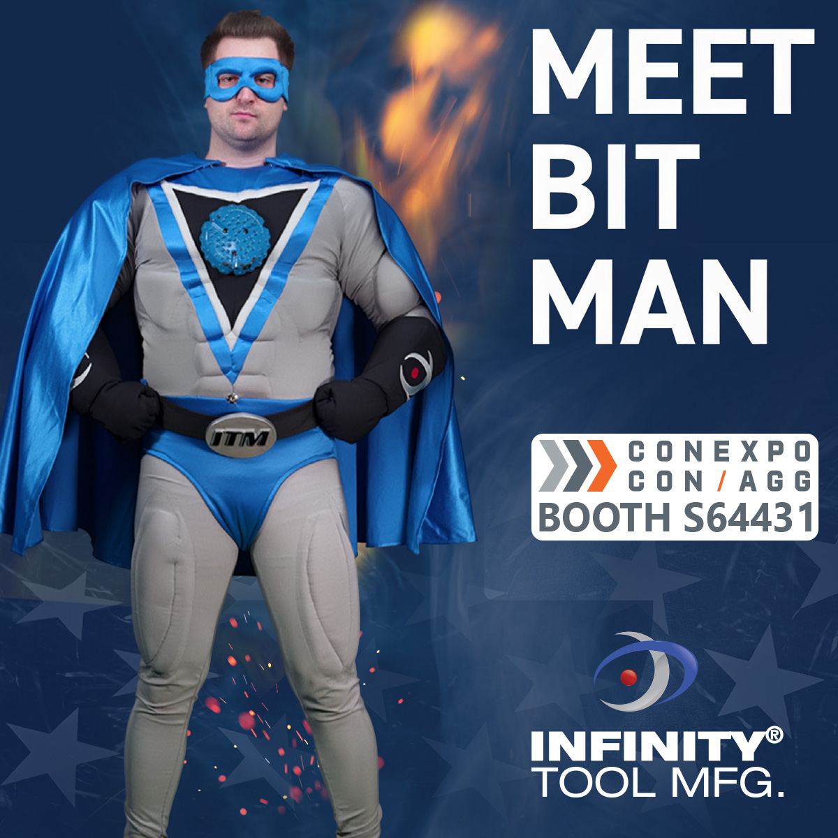 InfinityToolMfg's tweet photo. Meet BITMAN at CONEXPO-CON/AGG
Get ready, because he is coming to life as a 3D Hologram!  This is your chance to experience Bitman like never before. 

Stop by and see Bitman in person: https://t.co/gbOvsa1Dcv

See you there.

#bitman #conexpoconagg #rocktools #infinitytoolmfg https://t.co/289GA6jYH1