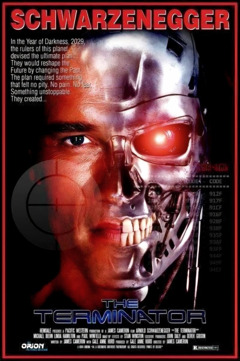 britmedia2000's tweet image. The Terminator 
(1984) 

A soldier is sent from 2029 to 1984 to stop a cyborg, which has been sent to execute a woman whose unborn son is the key to humanity's future

REF: PHX/TERMINATOR/POSTERART/059
#TheTerminator #PosterArt