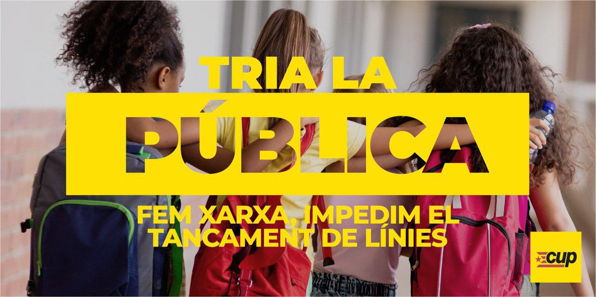 CUP_Mollet's tweet photo. 📢 EDUCACiÓ:
✅ El 4 i 6 de març s'obre la preinscripció per escoles i instituts.
✅ Mou fitxa per l'educació pública, inclusiva, laica, de qualitat, participativa.
⚠️Cap tancament de línia pública. Abaixem les ràtios per aula !
✅ Matricula't a la pública. 
💥 La de totes ! https://t.co/6TmjhQoLfj