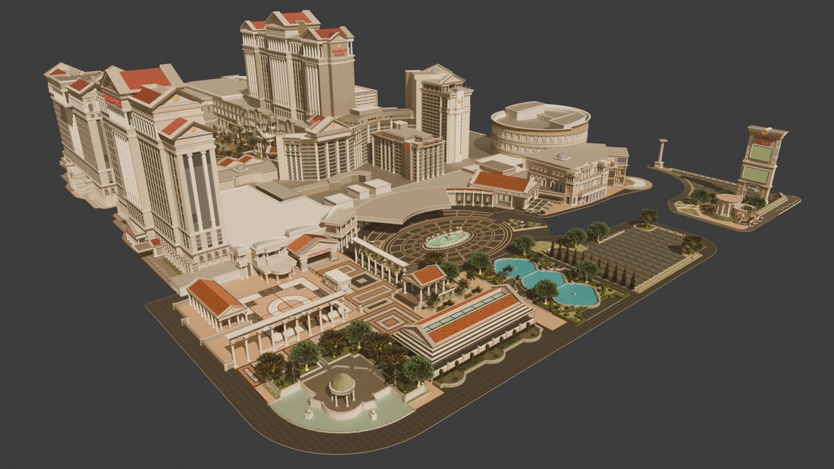 Caligula’s Palace is now in full production, our most ambitious Strip casino yet. Massive in scale (comparable to a small #LosSantos district), packed with detail and designed to be as important to play as it is to admire✨