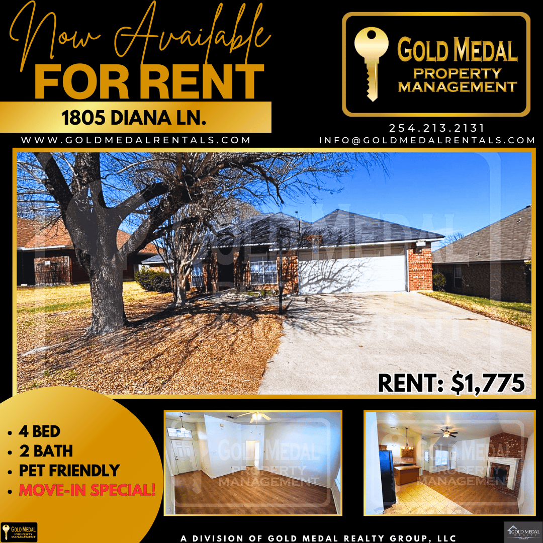 GMRentals's tweet photo. Ready for a fresh start in a great location? 👀
Check out 1805 Diana Ln – Harker Heights, TX 76548 — a cute and comfy rental waiting for YOU! 🔑😍

Click the link below for a sneak peek inside: 🎥 
https://t.co/CVrc0JB4wd https://t.co/1DjIhPofCx