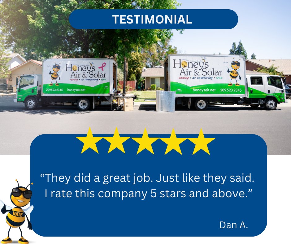 HoneysAirSolar's tweet photo. 🌟🌟🌟🌟🌟 Testimonial

Your feedback keeps us motivated to keep doing our best every day. Thank you for trusting us with your HVAC needs!
We look forward to working with you again soon! 🙏

#CustomerAppreciation #5StarReview https://t.co/2gzok3NJim