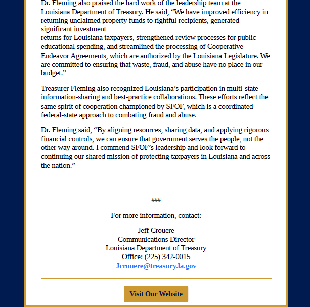 John Fleming, MD Louisiana State Treasurer tweet media