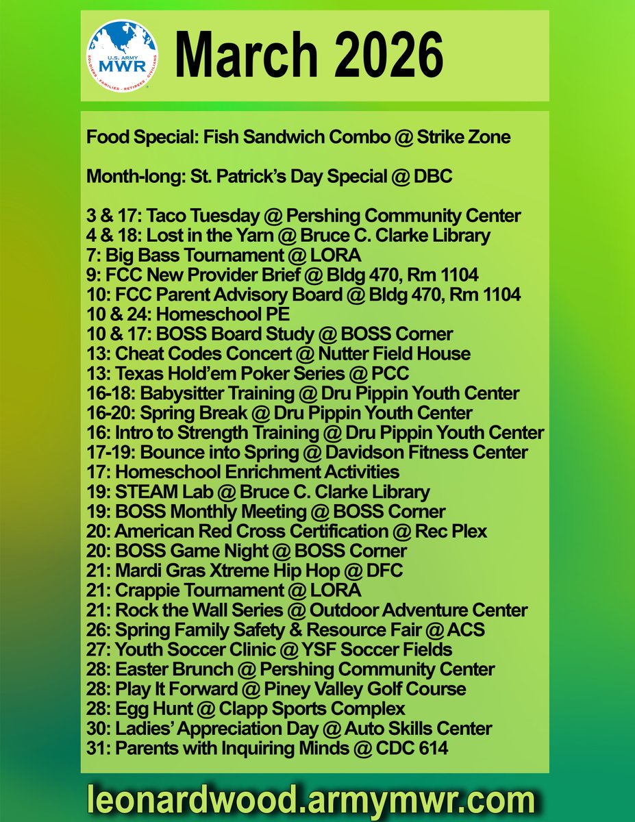 Ft Leonard Wood MWR tweet media