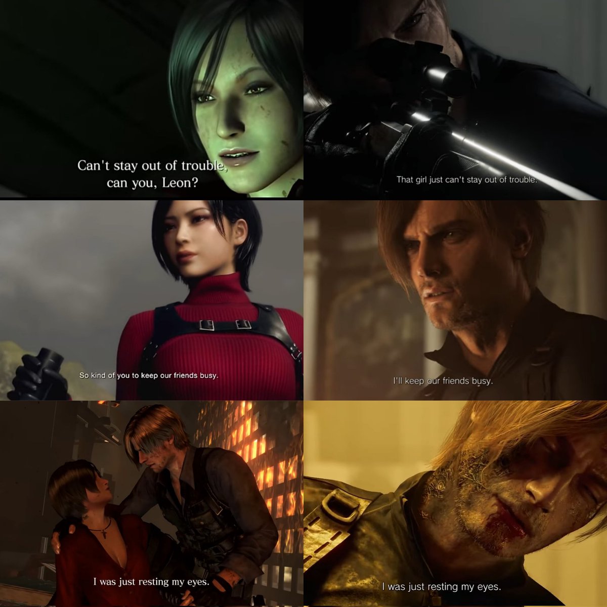 Ada_Red_Spy's tweet photo. ⚠️ Spoiler alert ⚠️ RE Requiem

Three of Leon’s dialogues reference lines that Ada said in previous games! (Two from RE6 and one from RE4R) https://t.co/JQ3u5kMDX2