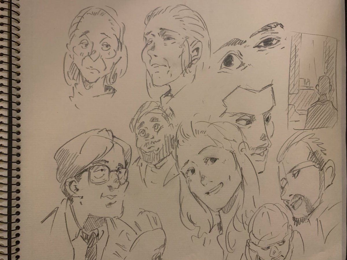 お腹痛いから映画見ながらクロッキーしてる 