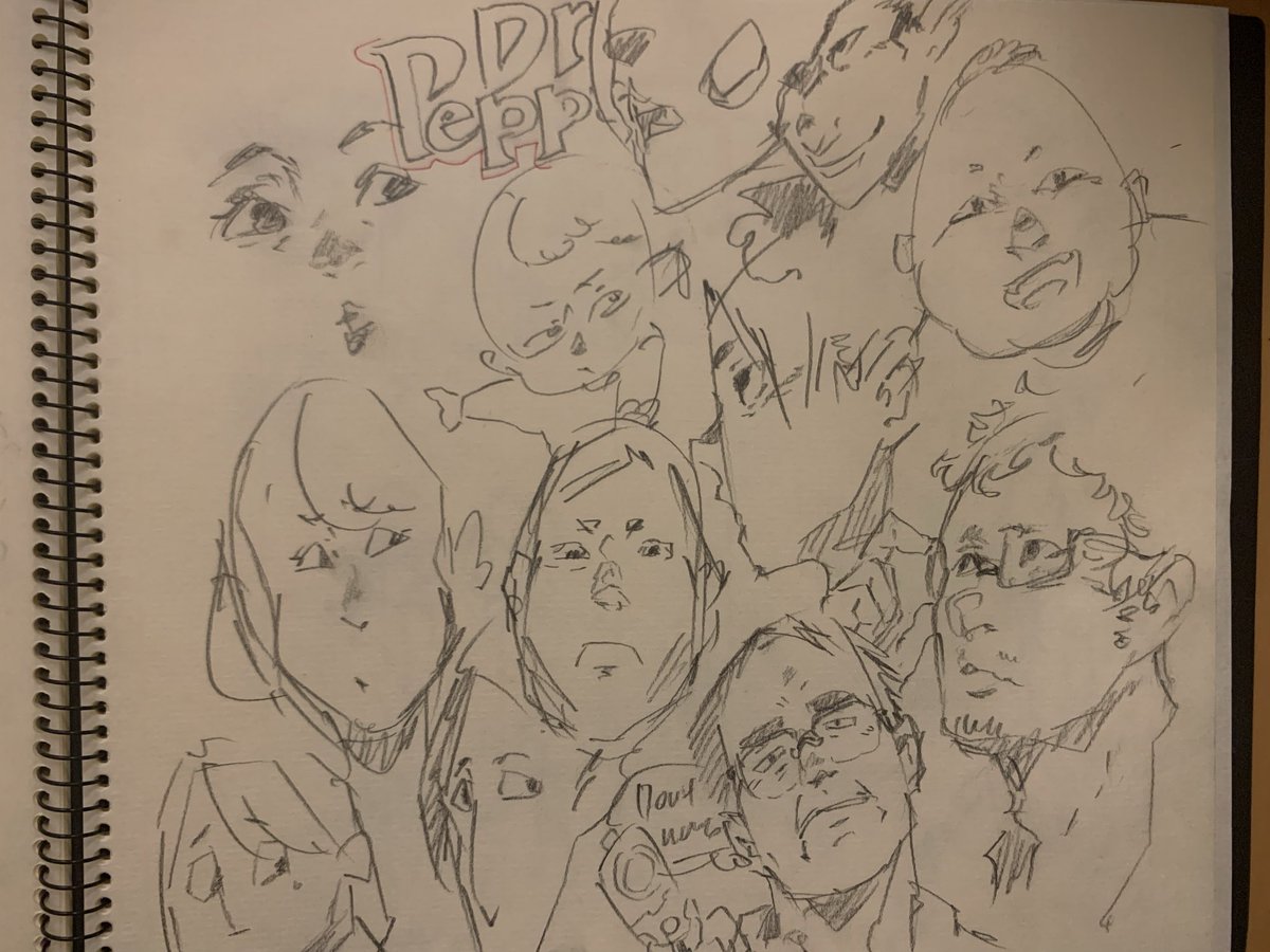 お腹痛いから映画見ながらクロッキーしてる 