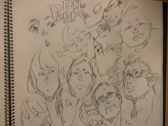 お腹痛いから映画見ながらクロッキーしてる 