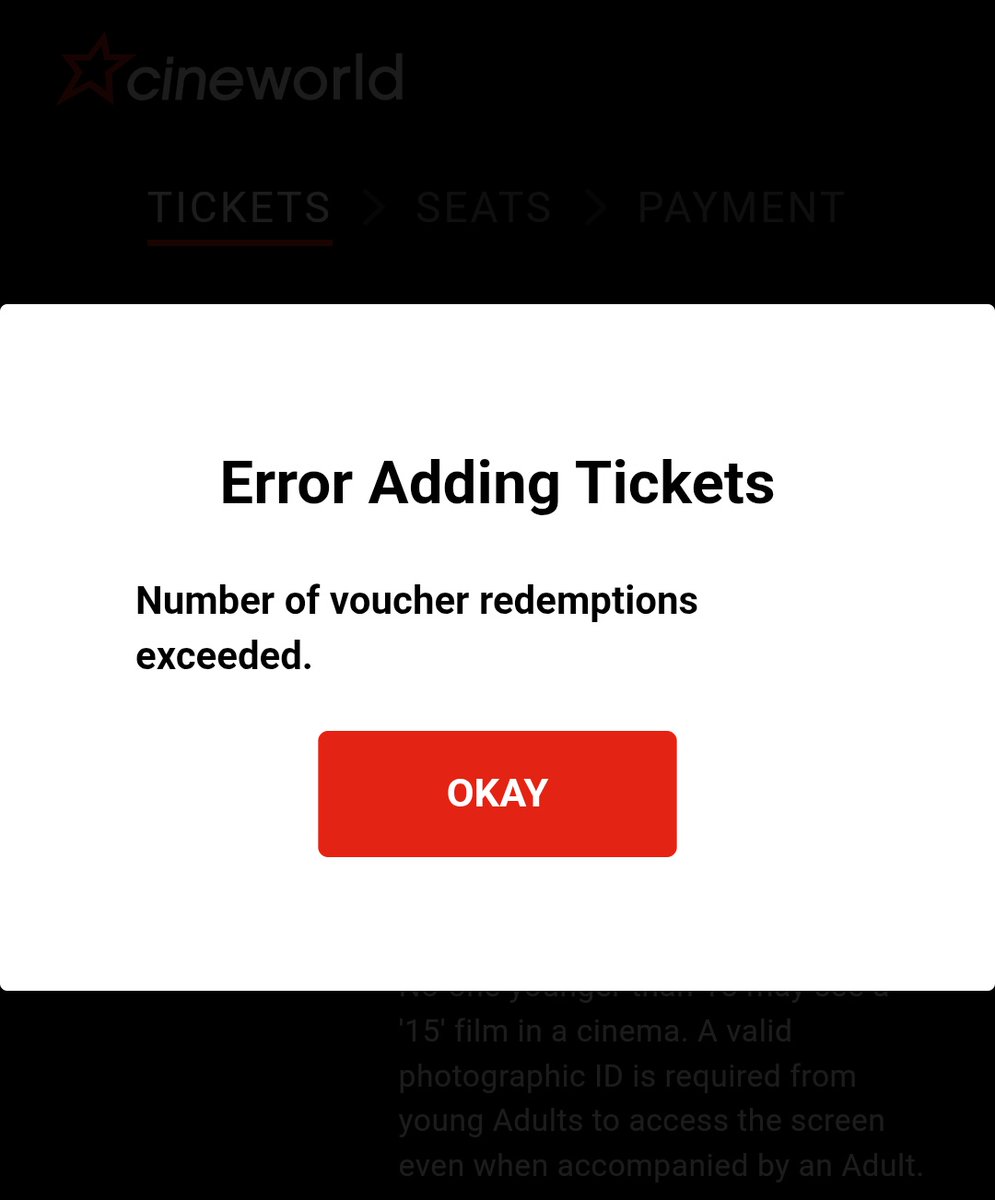 weebeanie12's tweet photo. @cineworld trying to book tickets using vouchers and getting an error message, even when I just try to use one https://t.co/KgJobh5Nt0