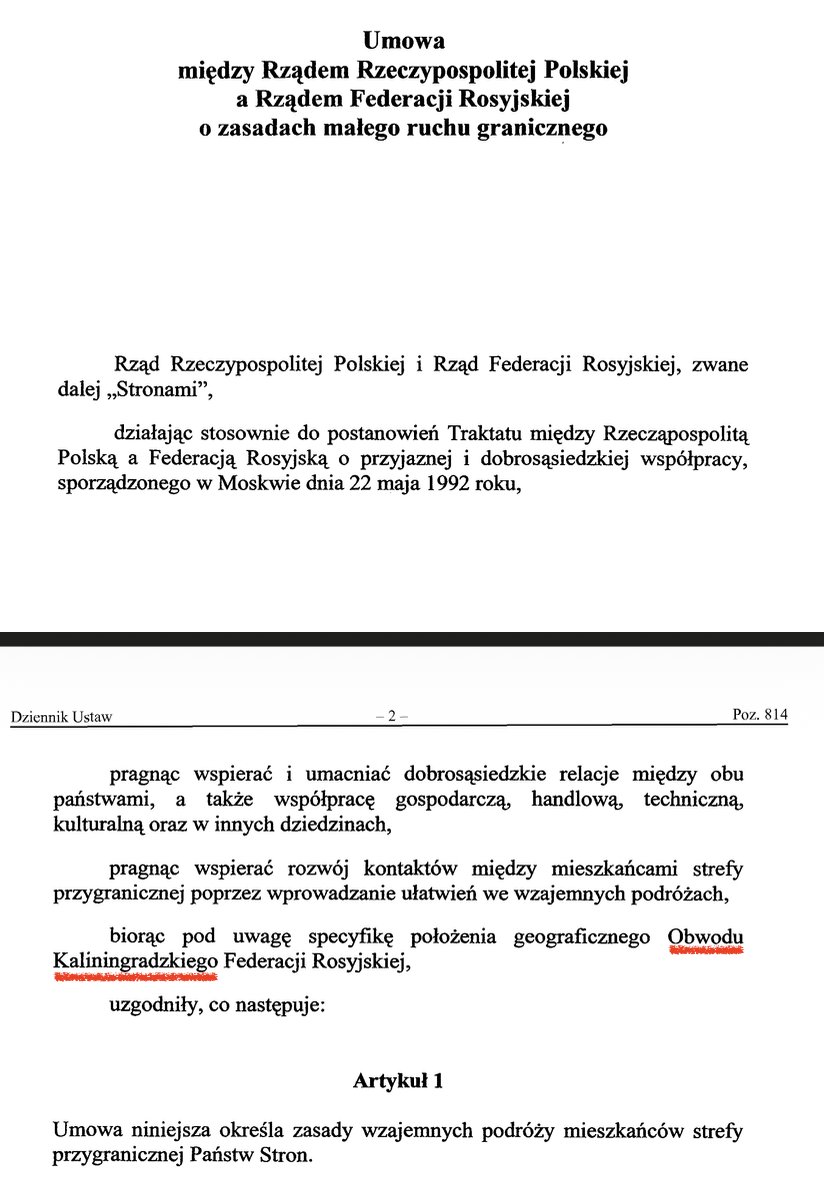 paweljablonski_'s tweet photo. Hit, proszę państwa.

@RzecznikMSZ chciał pochwalić szefa, jaki to jest niby antyrosyjski.

Wymyślił więc historię, jak to @sikorskiradek w 2011 r. "sprzeciwił się używaniu innej nazwy niż KRÓLEWIEC, aby nie upamiętniać zbrodniarza". 

Problem jest niestety taki, że w tym samym 2011 r. Radek Sikorski do tego Królewca pojechał... 
a potem pojechał do Moskwy... 
i tam podpisał z Ławrowem umowę o ruchu bezwizowym...

...a jakże, z OBWODEM KALININGRADZKIM. 🤦

Panie rzeczniku, jak już Pan musi tak zmyślać... to trzeba sprawdzić, czy w archeo nie ma kwitów – bo ktoś je potem wyciągnie – i wstyd 😉
