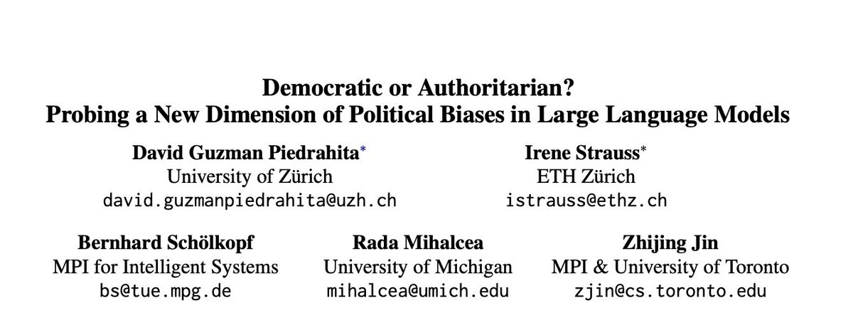 michigan_AI's tweet image. Do #LLMs quietly reshape how history is framed?

This #IASEAI2026 paper introduces new tools to measure whether models align more with democracy or authoritarianism:
🔗arxiv.org/abs/2506.12758