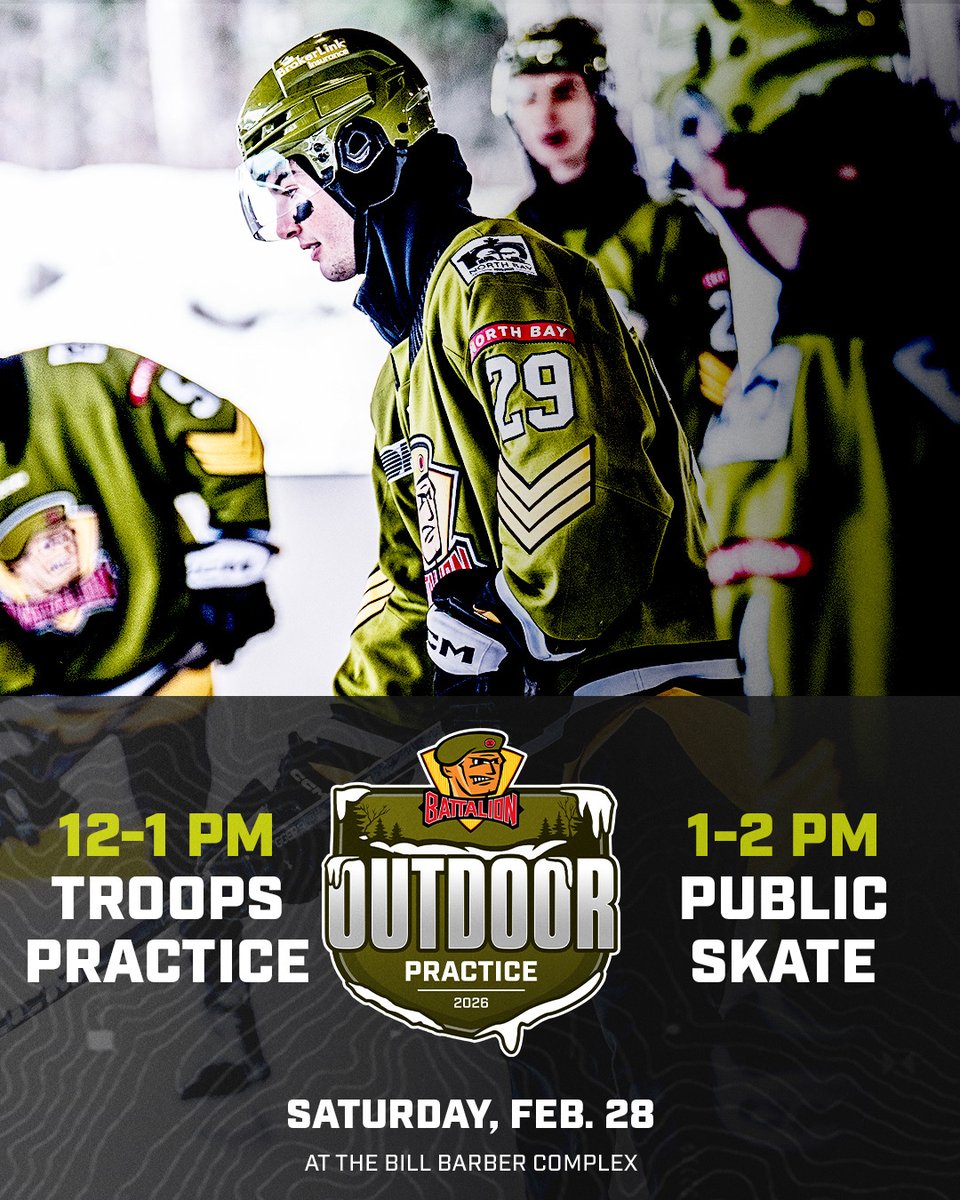 OHLBattalion's tweet image. See you at the Outdoor Rink tomorrow #7thMan 🫡

#GoTroopsGo | #ODRPractice