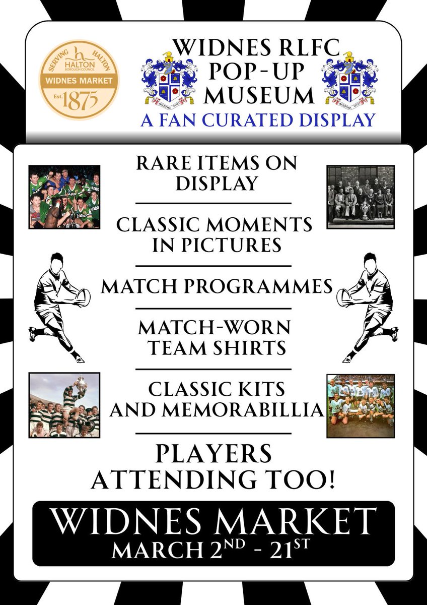 Due to popular demand, the Widnes RLFC Pop-up Museum is BACK !!!!!