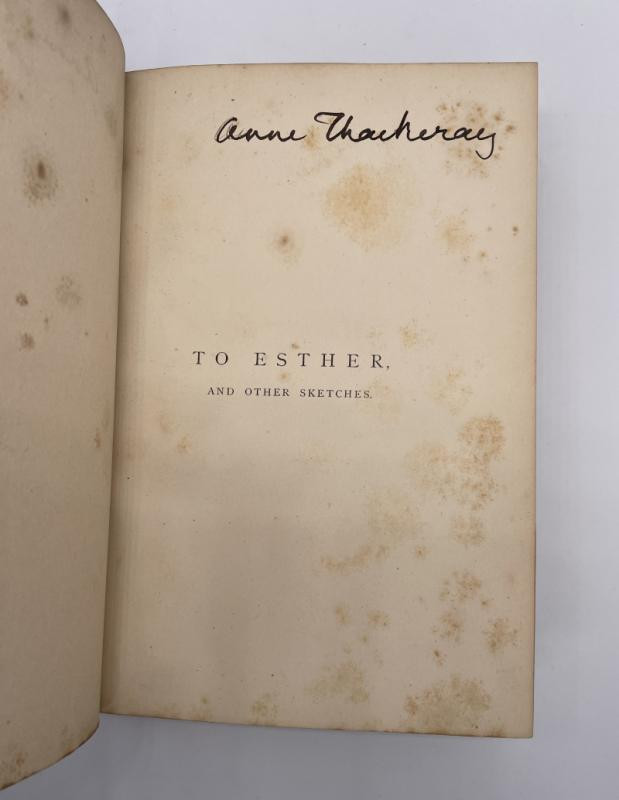 IlkleyBookPBFA's tweet photo. To Esther, and other sketches, signed, first edition by Anne Thackeray and dressed in a handsome, signed binding by Roger de Coverly, will be with Quair Books at Harrogate Book Fair, 6th March, 12-6pm 7th March, 10am-4pm, Old Swan Hotel, Swan Road, Harrogate, N. Yorks, HG1 2SR https://t.co/N16oNRhV2E