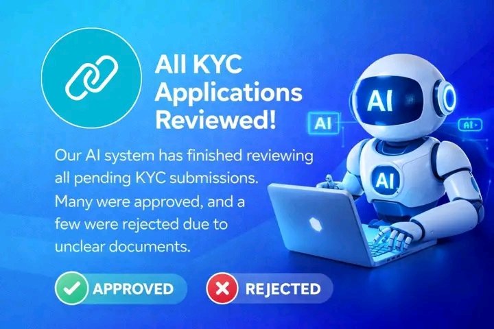 JustineCrypt's tweet photo. All pending KYC applications have been successfully reviewed by our AI system, in which many KYC submissions have been approved and a few have been rejected by the AI system due to unclear documents.

#NivoChain #Kyc #Web3 #crypto https://t.co/SXjF8lrTey