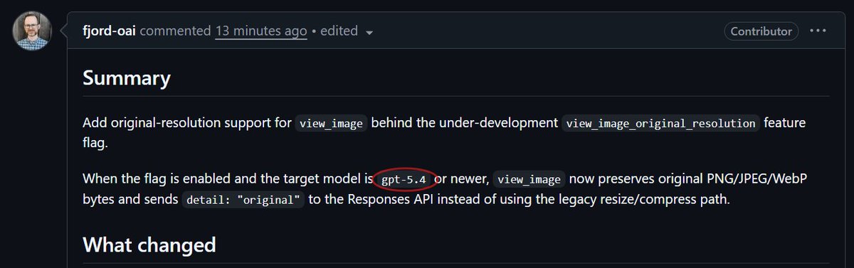 Feature flag mentions gpt-5.4