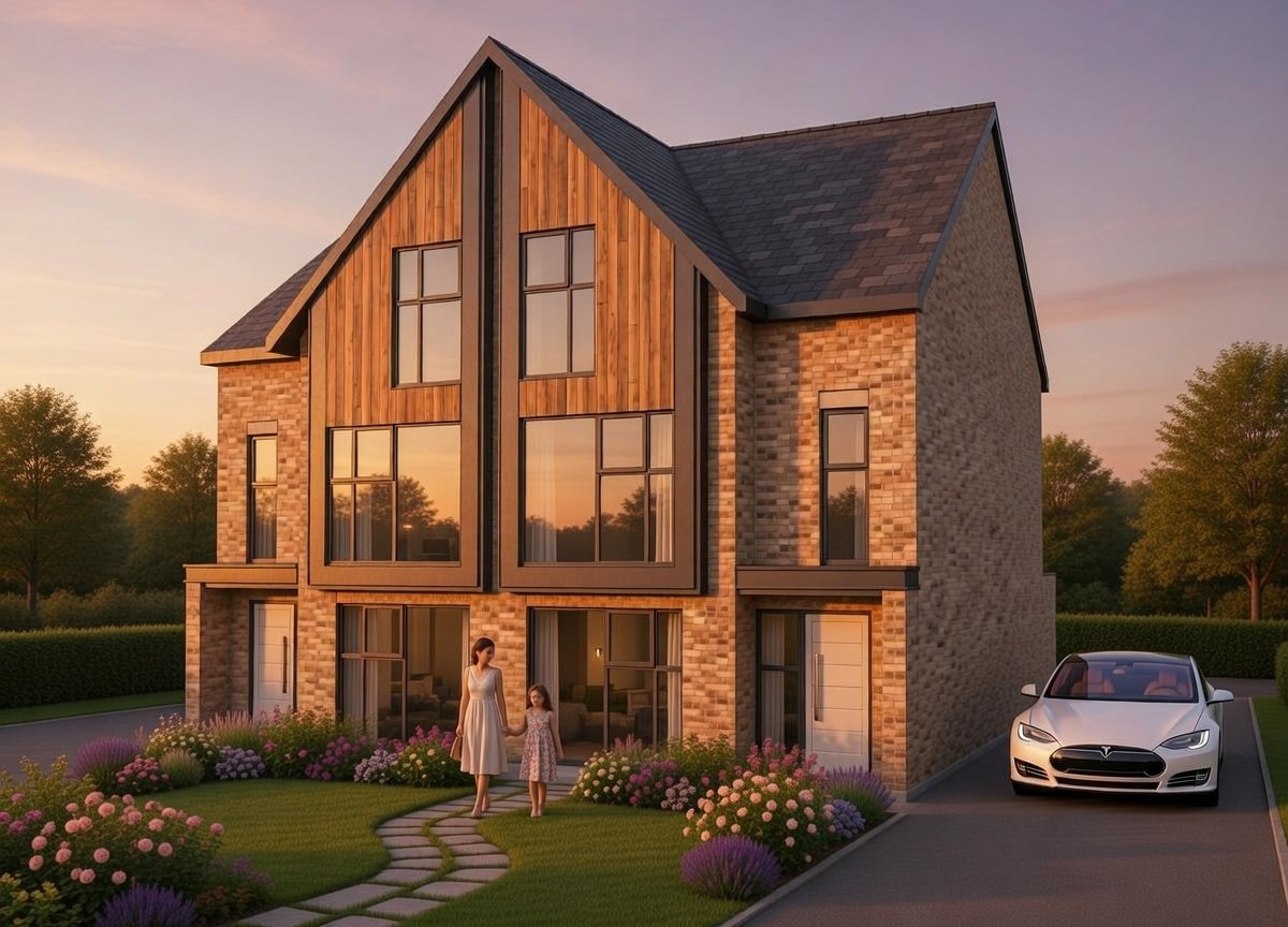 B2architectHale's tweet photo. Designing a pair of Semi-detached houses on a brownfield site in Cheshire. https://t.co/n19ZCeVVGt