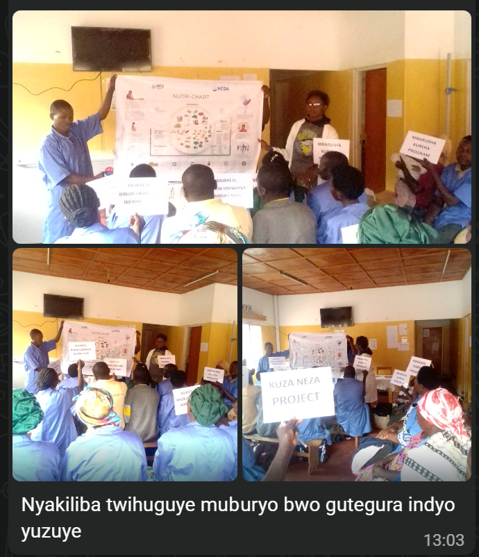 HP_Organi's tweet photo. Under the #KuzaNeza Project | Mbarusha Kurera Program in Nyabihu District, #nutritionists and #CEHOs who were trained to use the #Nutri-Chart as a practical #SBCC tool to improve Knowledge, Attitudes, and Practices (KAP) on nutrition and accelerate stunting reduction. @Rwanda_Child 

Cascade training at #Nyakiliba HC empowered #CHWs use #NutriChart to deliver comprehensive nutrition education  which addresses families nutrition, maternal-child feeding, family planning, WASH, while recognizing #GBV and #DrugAbuse as associated risk factors lead to poor nutrition 
 
#NutriChart is an integrated #SBCC tool that promotes #diversified, #nutrient-rich diets, optimal maternal and child feeding practices, #Family planning, and #WASH interventions. It enhances knowledge, attitudes, & practices (#KAP) while fostering household savings and entrepreneurship to strengthen food security, ultimately contributing to sustainable development and economically empowered families free from malnutrition/stunting @unicefrw @RBCRwanda @REBRwanda @RwandaAgriBoard @aeerwanda @WVRwanda @GainRwanda @CrsRwanda @SosRwanda @FAORwanda @WFPRwanda