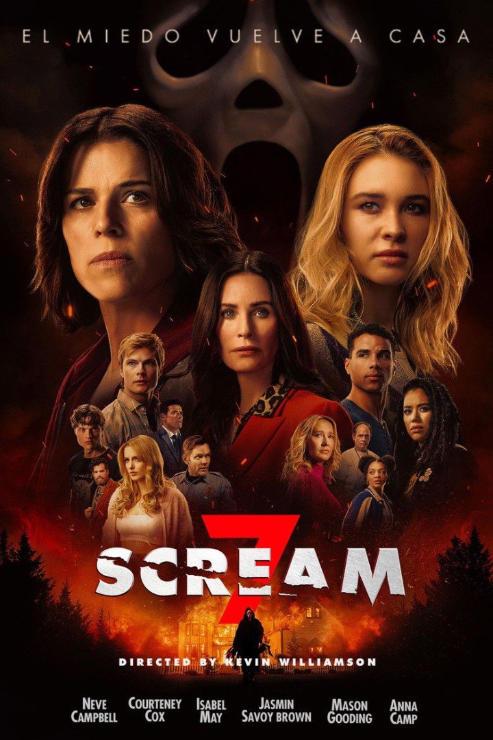 SCREAM 7 🩸 🔪 
VISTA 📝 6
Se puede clasificar, junto con las partes 3 y 6, como una de las películas más flojas de Scream.
Falta de ritmo y fluidez durante toda la película.
Aún que todas las películas de la saga son predecibles pero  está se lleva la palma sin duda, a media