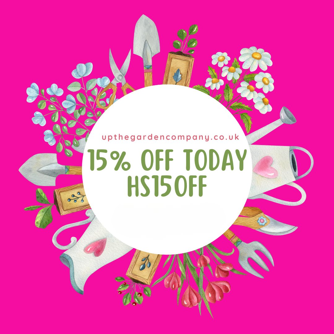 UpTheGardenCo's tweet photo. Grab 15% off today 😀 Code:  HS15OFF
👉https://t.co/m4YKRcChI7
#garden #houseandhome #vouchercode #discountcode #moneyoff #sale #gardentools https://t.co/AUfPIdYT9k