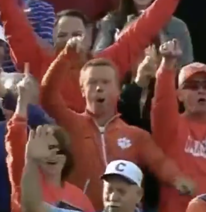 MarkEstes97's tweet photo. To this day I have no clue what my brother and dad were yelling here. Probably something like "Wow! What a great rivalry. We respect both institutions for representing this great state on the baseball field".....something like that https://t.co/RqwNSf2boP