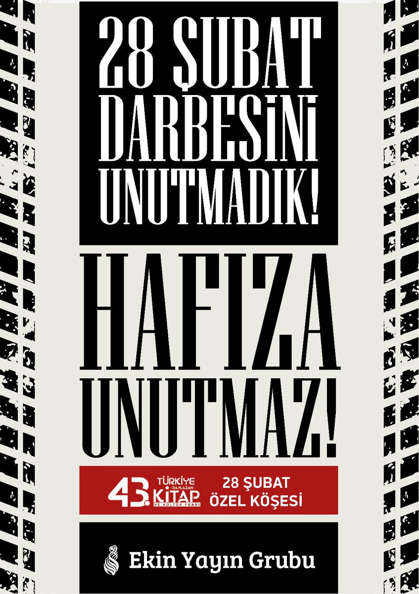 ekinkitap's tweet photo. 28 Şubat Darbesini Unutmayacağız!

28 Şubat darbesinin yıldönümünde hatırlamak ve hatırlatmak için fuar alanında standımızda özel bir köşe hazırladık. Belgeler ve analizlerle yakın tarihe yeniden bakıyoruz.
📍 Kitap Fuarı – 28 Şubat Özel Köşesi
#28Şubat #HafızaUnutmaz https://t.co/vwnN081uVk