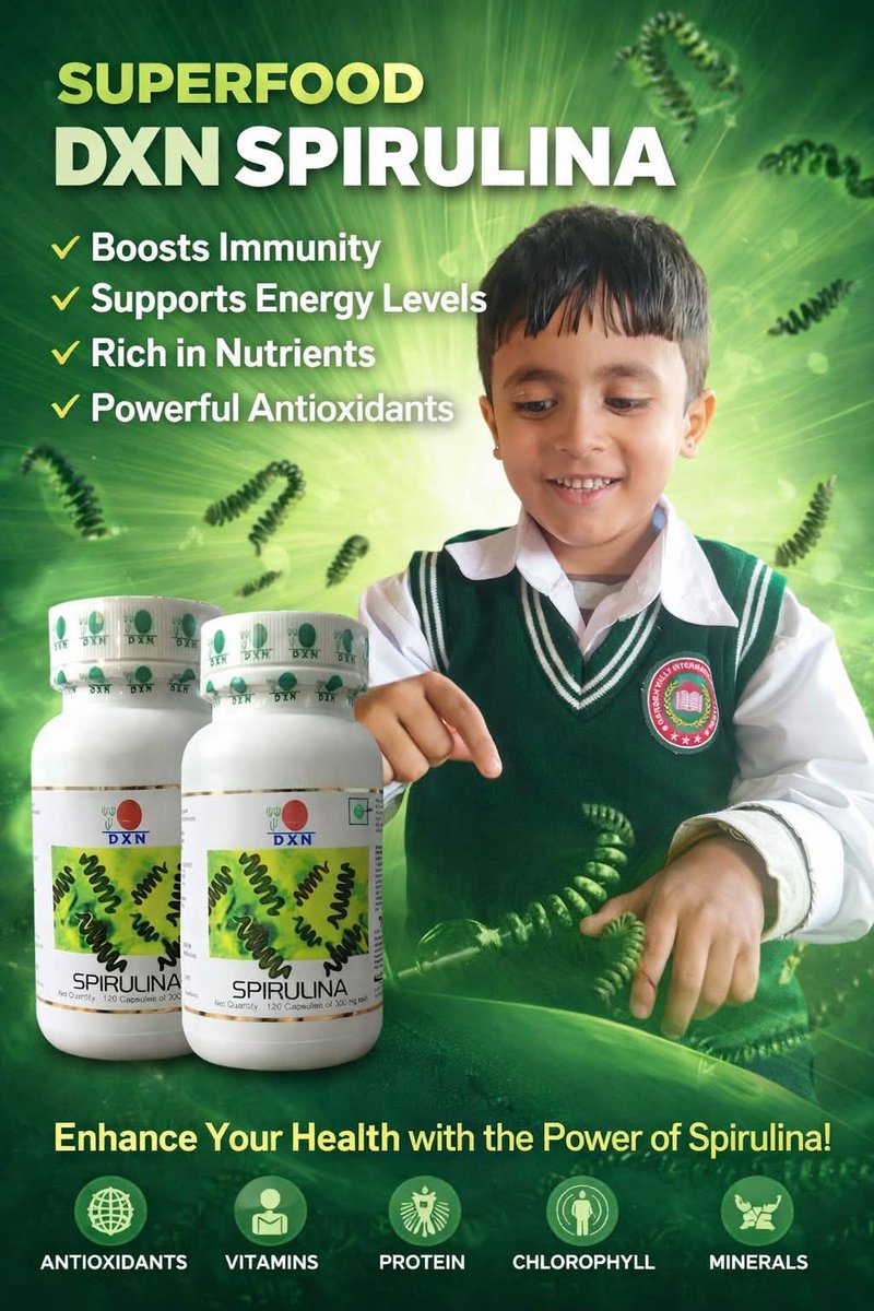 #KidsHealth #EnergyBoost #PlantBasedProtein #DetoxNatural #Antioxidants #DailySupplements #DXNSpirulina #healthylifestyle