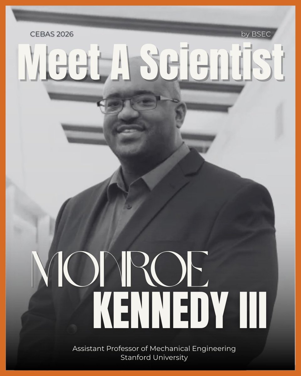 CEBASOfficial_'s tweet image. Why Help Is Hard to Engineer.
In this talk, Stanford Professor Dr. Monroe Kennedy III connects technical ambition with human responsibility, asking what it really means for technology to be useful — and for a field to be inclusive.

#BlackInSTEM #BlackMeninSTEM #BlackWomeninSTEM