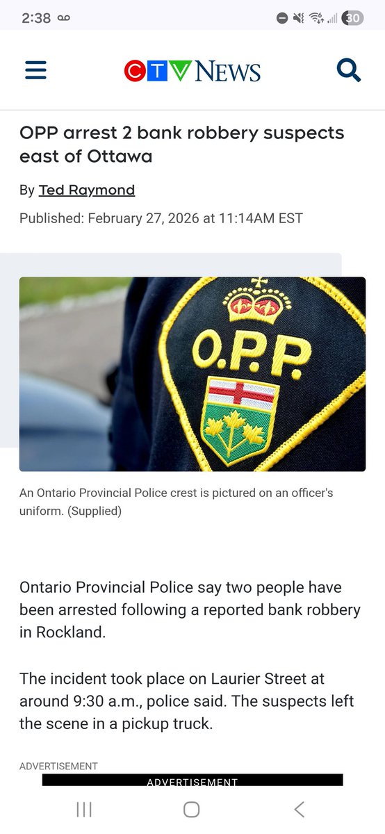 mac8488's tweet photo. Second bank robbery in a week In ottawa, media awfully quiet about this one.

#Canada #crime @mario4thenorth https://t.co/MJNfCrphmH