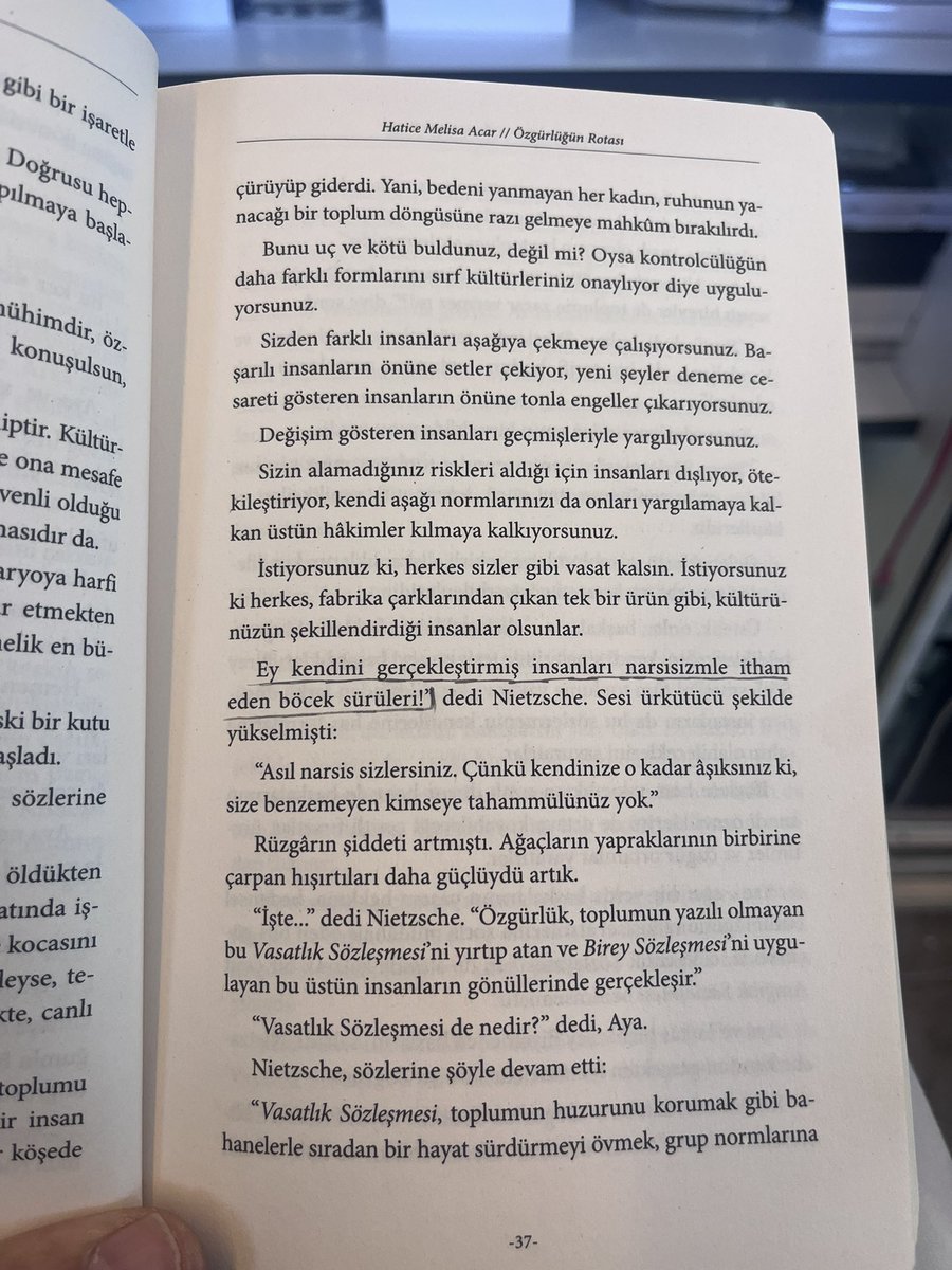 “Ey kendini gerçekleştirmiş insanları narsisizmle itham eden böcek sürüleri!”
Bireyin kendini inşa etme iradesi, konfor alanına tutunan zihinlerde narsisizm olarak kodlanır.
Oysa mesele kibir değil; irade ve özgürlük meselesidir.