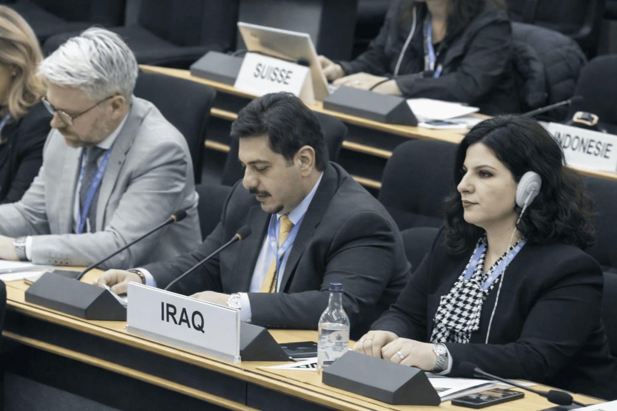 IraqinGeneva's tweet photo. جدّد العراق أمام مجلس حقوق الإنسان في جنيف دعمه لحقوق الشعب الفلسطيني، مؤكداً أهمية تمكين لجنة التحقيق الدولية المستقلة من أداء مهامها وضمان المساءلة، ومشدداً على حق الفلسطينيين في تقرير مصيرهم وإقامة دولتهم المستقلة وعاصمتها القدس الشريف. https://t.co/ghr9b3DEIj