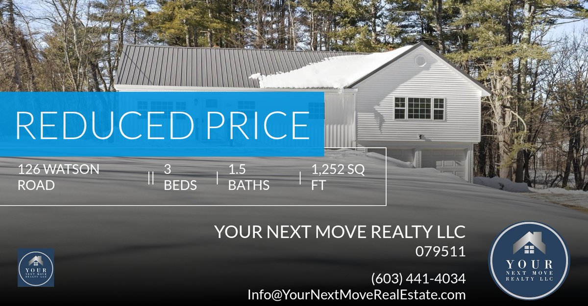YourNextMoveNH's tweet photo. 📍 Reduced Price 📍 This recently reduced home at 126 Watson Road in Dover won't last long, so, don't wait to set up a showing! Reach out here or at (603) 441-4034 for more infor... https://t.co/bqcmGN75Wx https://t.co/ffWaO3XRbk