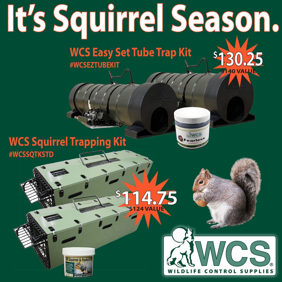 ShopWCS's tweet photo. Hearing scratching in attics yet?  It’s officially Squirrel Season. Get equipped with:

🔹 WCS Easy Set Tube Trap Kit
🔹 WCS Squirrel Trapping Kit

Fast setup. Reliable performance. Pro-grade results. Don’t get caught unprepared this spring.

👉Shop now at https://t.co/iINweV0Vs0 https://t.co/PORF43q6iL
