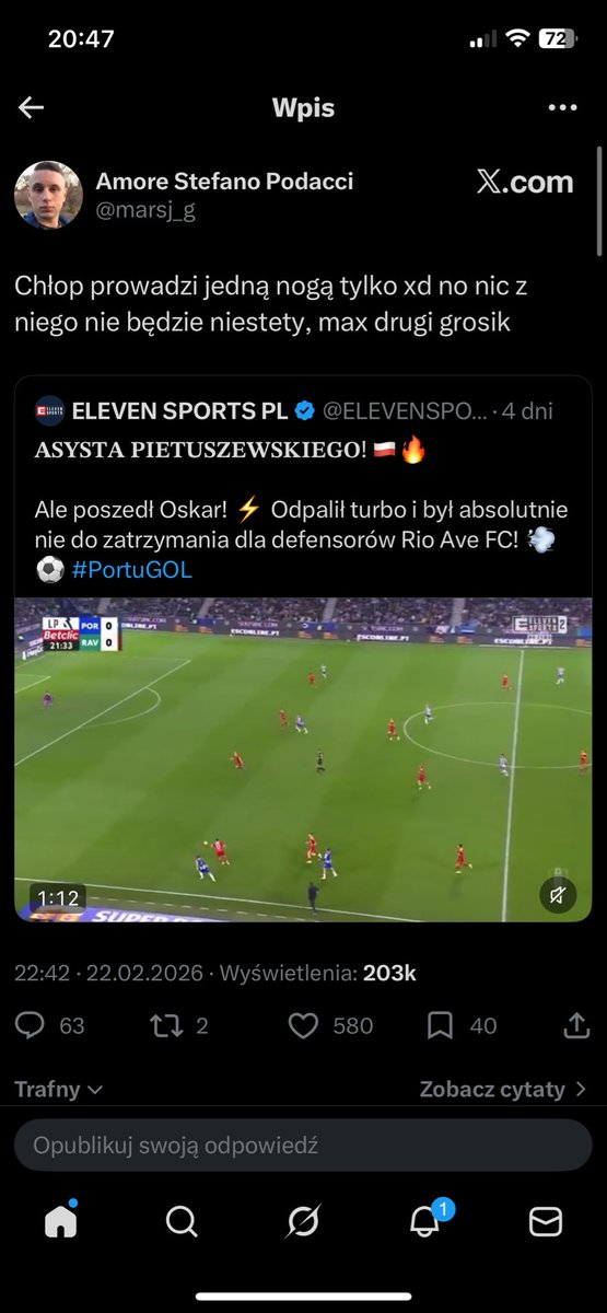 Jacob31230's tweet photo. @marsj_g @ELEVENSPORTSPL @sobis_es Chyba jakies kompleksy masz kolego🙃 https://t.co/VxLJnRuPXj