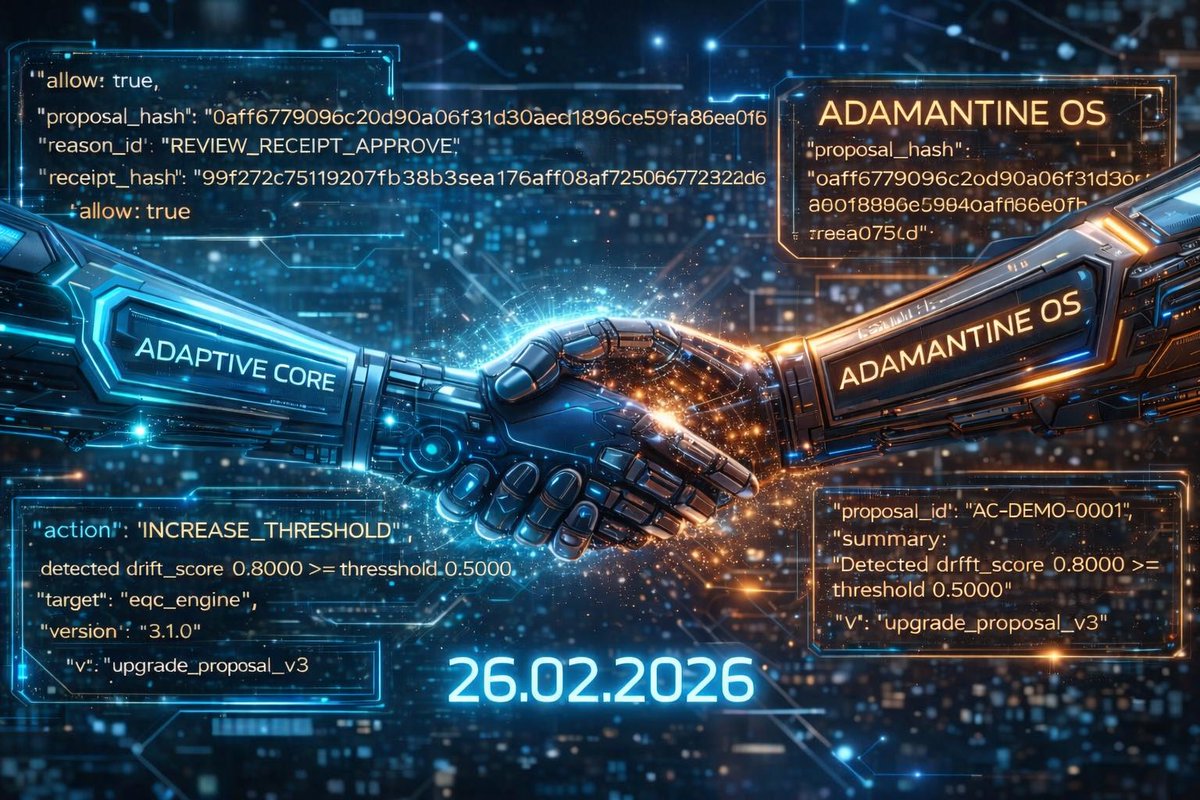 Darek_DGB's tweet photo. 26.02.2026 Mirrored date ✨🥂
Handshake 🤝 

#AdamantineOS #AdaptiveCore #66AMGGuardrails #FailClosed #DigiByte https://t.co/sOk5SHvKBZ