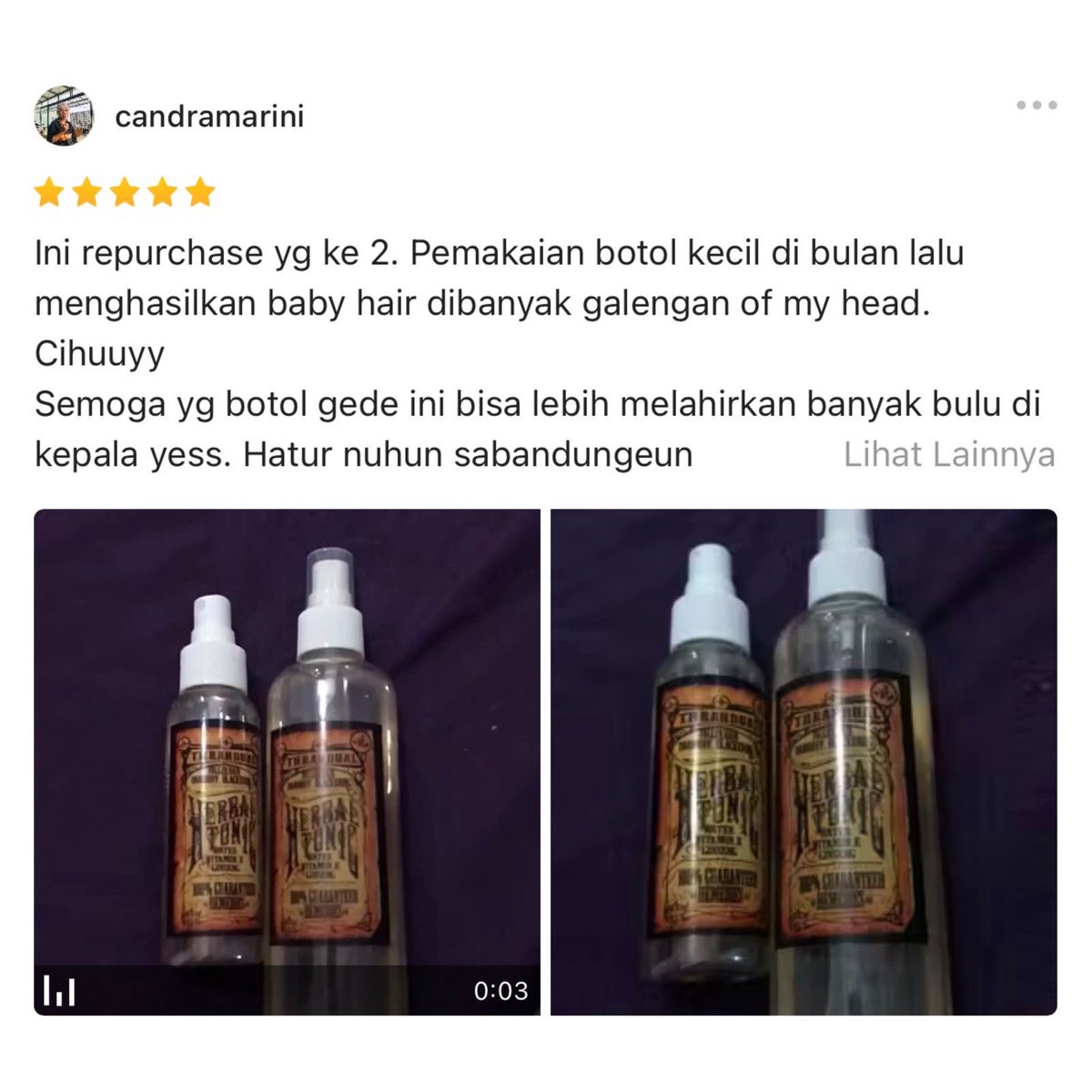 0tk0il's tweet photo. HAIR TONIC  THRANDUAL

Kemasan :
100ml ( 105K )
250ml ( 245K )

pesan via wa : 081931283259

- meningkatkan pertumbuhan rambut
- mencegah rambut rontok
- melembabkan kulit kepala
- memperbaiki rambut rusak/kering
- mengurangi uban 
- mengatasi ketombe

wajib bagi yang sering ngecat rambut yang sering pake pomade dan yang malas cuci rambut

Cara pemakaian
semprotkan produk ini ke kulit kepala dan rambut kapan saja bisa saat kering atau saat basah ( setelah keramas ) lalu pijat lembut agar meresap sempurna.