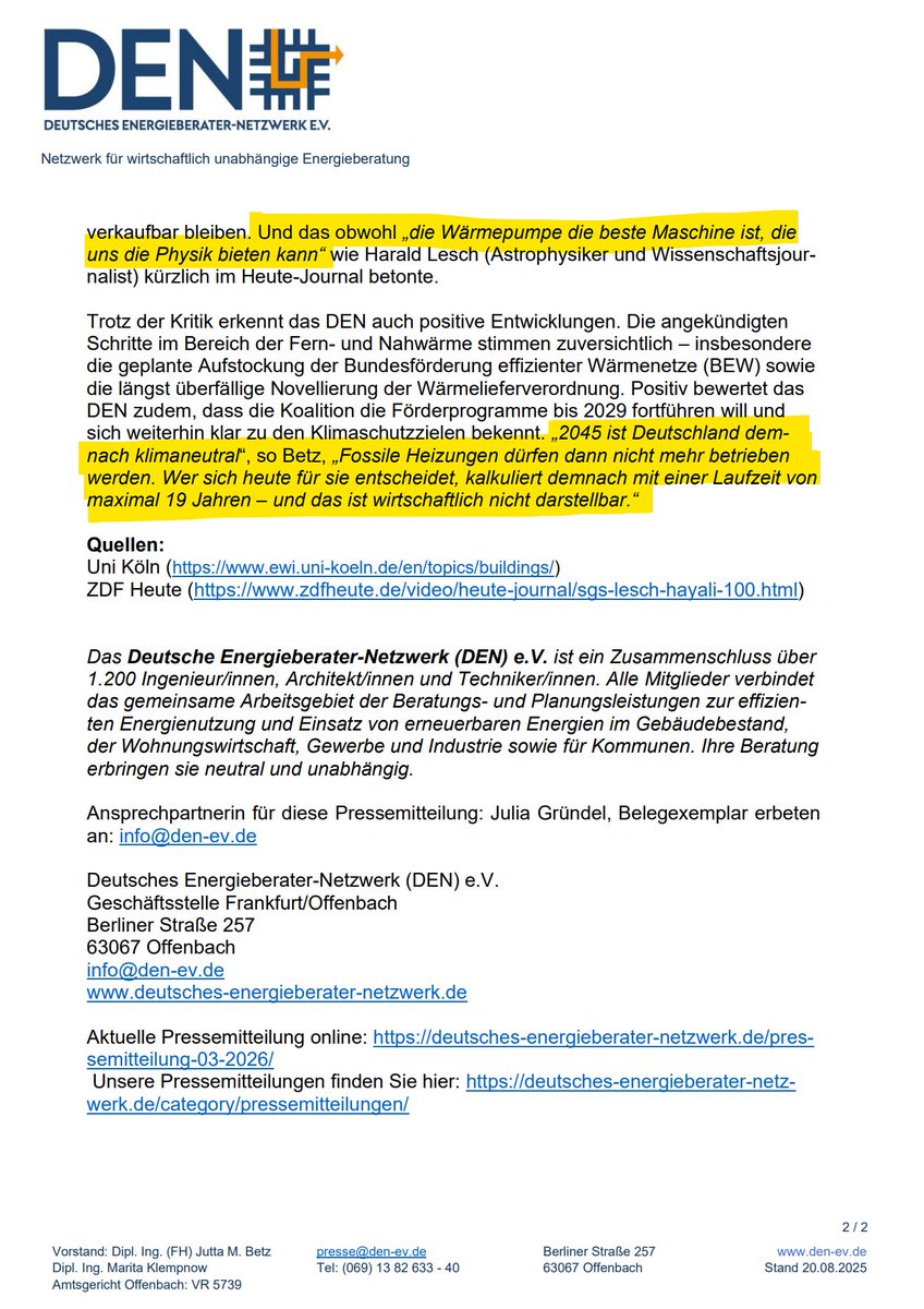 Das Deutsche Energieberater-Netzwerk e.V. weißt darauf hin, dass jetzt neu eingebaute Öl- und Gasheizungen 2045 außer Betrieb genommen werden müssen und zwar ganz egal, ob sie funktionieren oder nicht. 

Nun, das war seit 1992 angekündigt, dass es ein Aus für Öl- und Gasheizungen