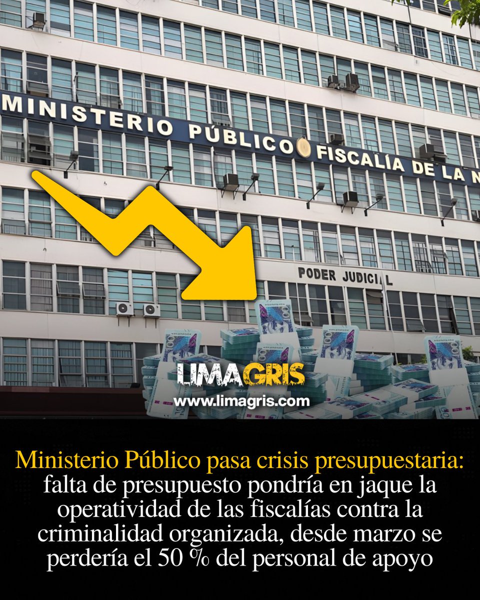 Ministerio Público pasa crisis presupuestaria: falta de presupuesto pondría en jaque la operatividad de las fiscalías contra la criminalidad organizada, desde marzo se perdería el 50 % del personal de apoyo <a href="/FiscaliaPeru/">Ministerio Público</a>