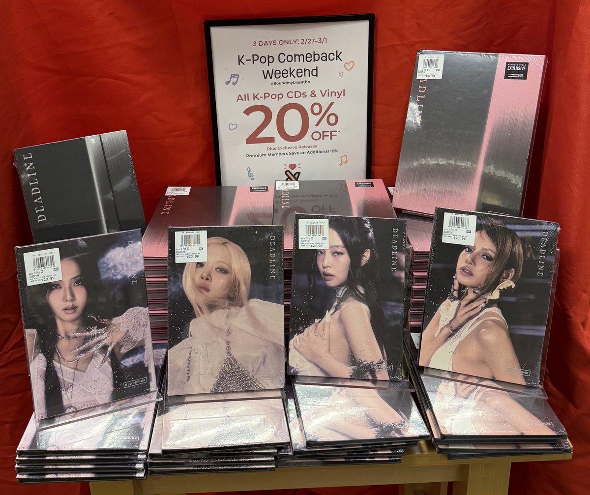 BNSummit's tweet photo. Starting today and running this weekend only, it’s K-Pop Comeback Weekend! For these three days you can come pick up ANY K-Pop CD or Vinyl record and get it discounted 20% off! We have tons of your favorite groups including Blackpink with their comeback mini album, DEADLINE! https://t.co/OHOulU1ILp