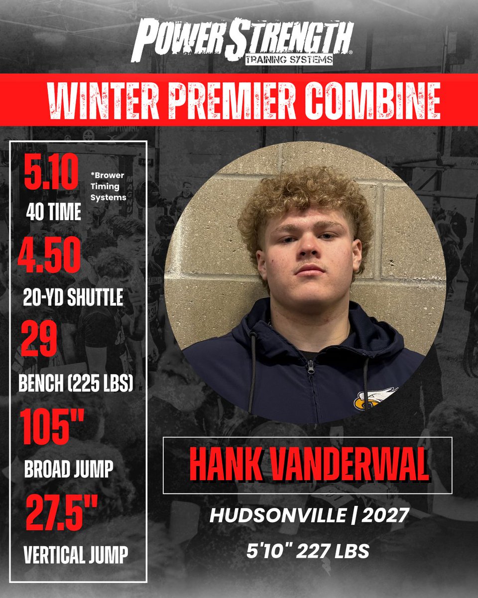 PowerStrengthTS's tweet photo. Big men moving weight and moving well.

VanderWal (’27) — Led combine at 225 bench.
Hankamp (’27) — Big frame that can move.
Kirn (’27) — Muscle &amp; endurance.
Cena (’29) — Dynamic power.

Strength meets explosiveness.
@Hank_VanderWal @HunterHankamp @RylanKirn65 https://t.co/gEfjSkX0w4