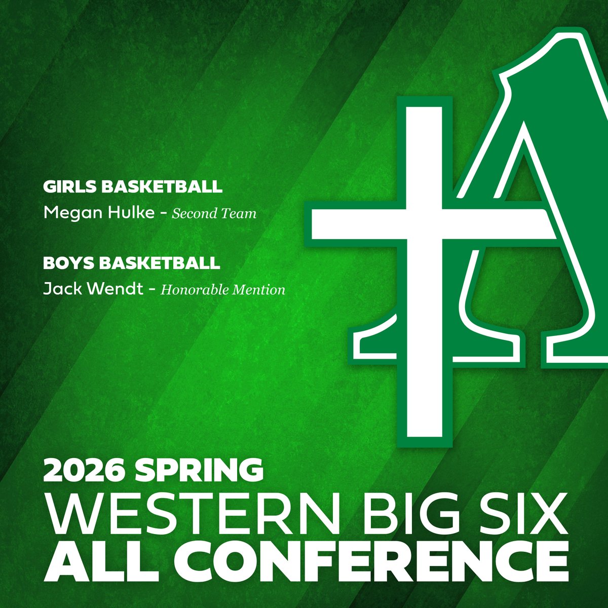 AllemanSports's tweet photo. Congratulations to Megan Hulke, who was just selected to the Western Big Six All Conference 2nd Team.

Congrats also to Jack Wendt, who is an All Conference Honorable Mention for the Western Big Six! https://t.co/MOEyHyNd25