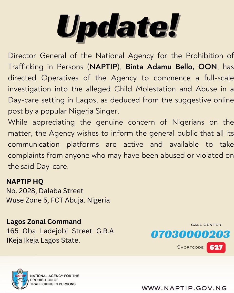 NAPTIP on Speed Darlingthon: 

they used his full names, aliases and then declared him wanted nationwide.

NAPTIP on Simi: 

“as deduced from the suggestive online post by a popular Nigeria Singer”. they refused to mention her name.

<a href="/naptipnigeria/">NAPTIP</a> is a corrupt government agency.