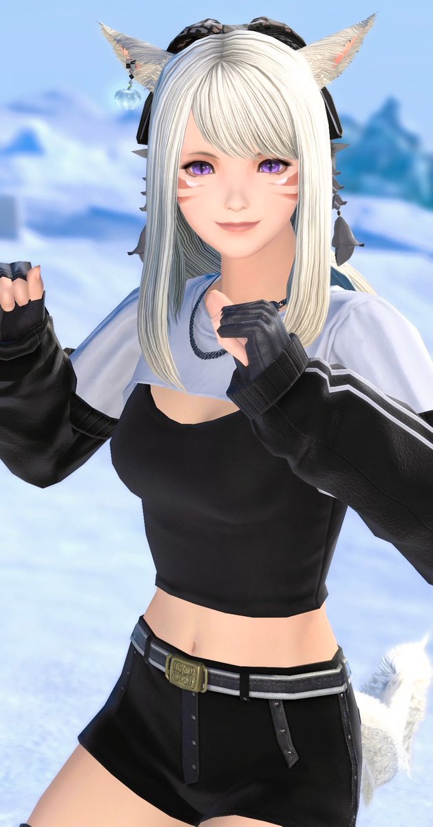 おはミコの差分っ🐈‍⬛🐾 (´ฅ•ω•ฅ｀)にゃっ♥ #ミコッテ