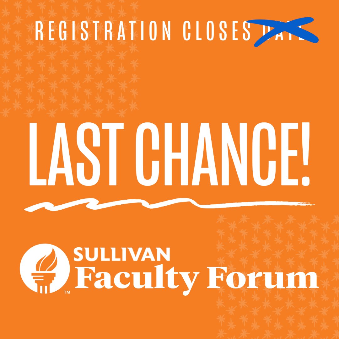 Last chance to register for Sullivan Weekend. Faculty Forum is for faculty and staff seeking practical tools and network-wide connection.
sullivanfdn.org/programs/ignit…

#SullivanWeekend #FacultyForum #SullivanFoundation #HigherEd #FacultyDevelopment