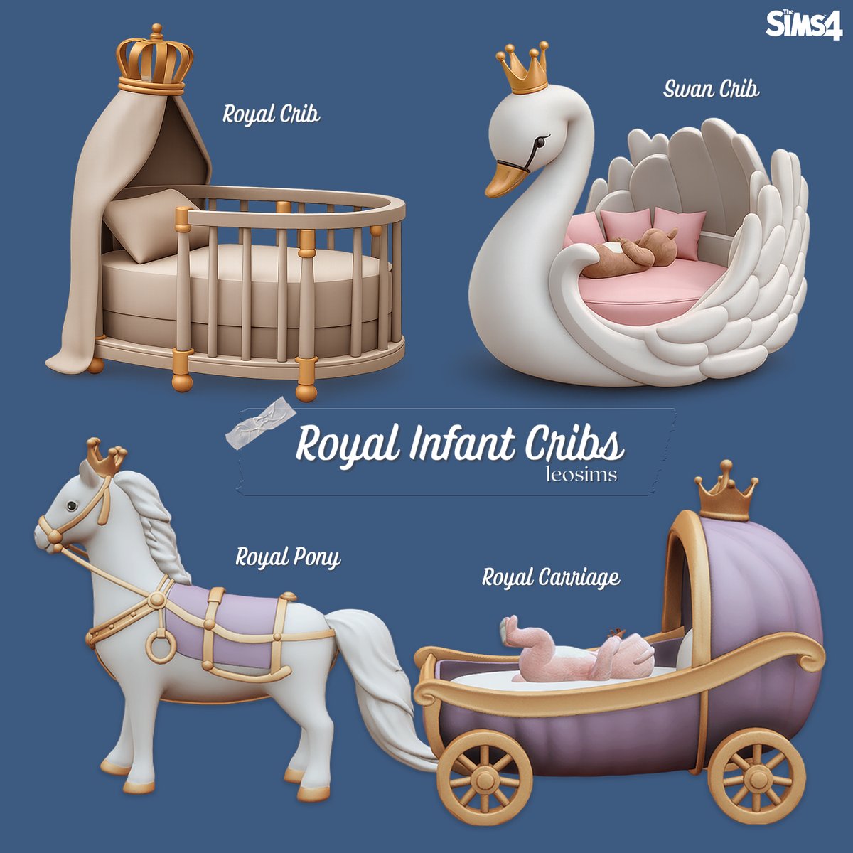leosims48's tweet photo. Royal Infant Cribs At https://t.co/abQY6VBgcH #Sims4 #thesims4 #TS4 #ts4cc #Sims4Cc #royal https://t.co/t77QnNdmdc