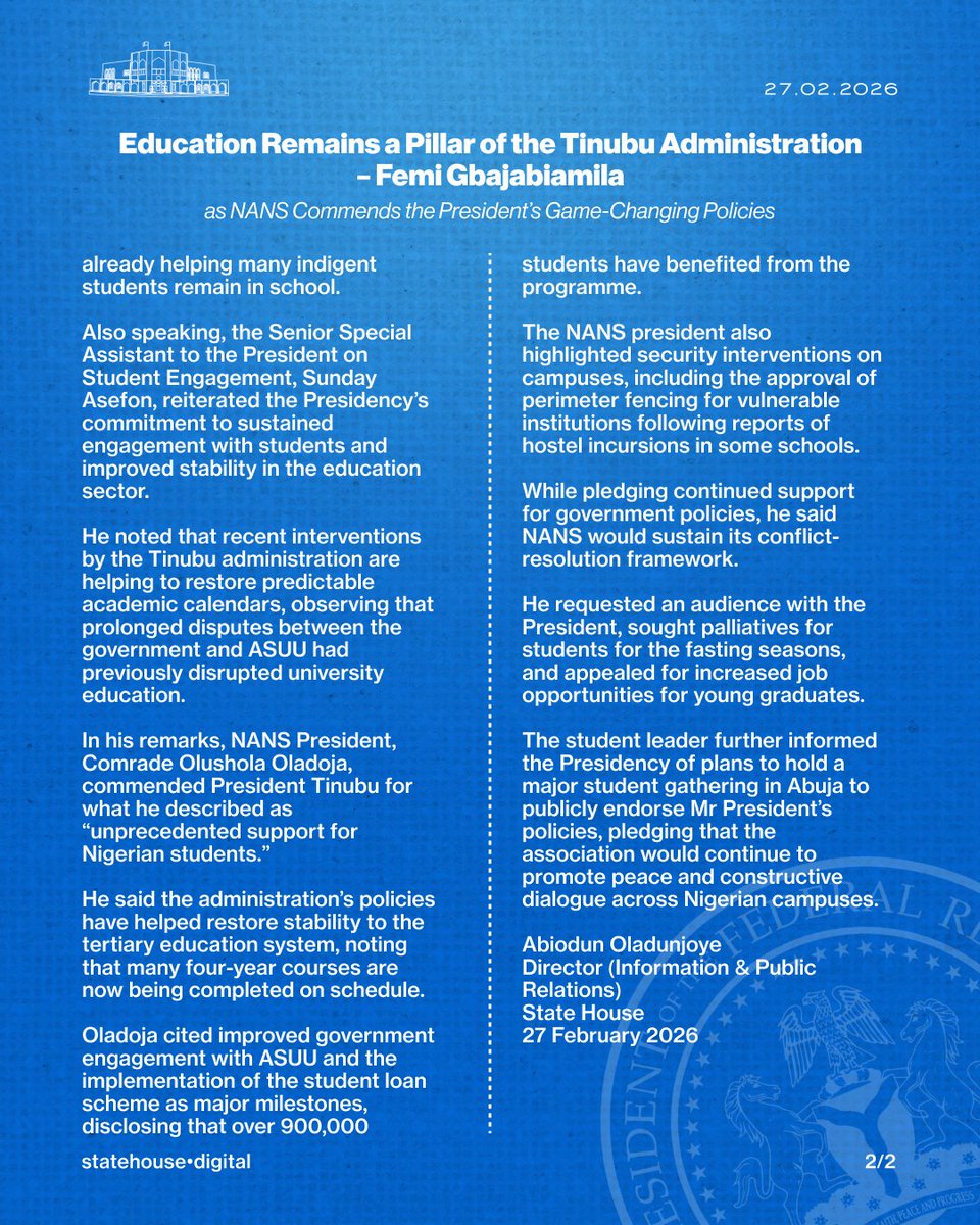 Presidency Nigeria tweet media